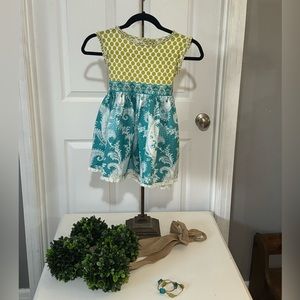Girls Size 8 Persnickety Dress with Matching Bracelets